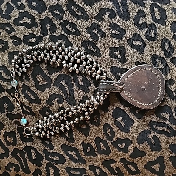 J. FORKS DESIGNS 75 CT ROYSTON TURQUOISE & PEACOCK FRESHWATER PEARL NECKLACE! - Picture 4 of 11